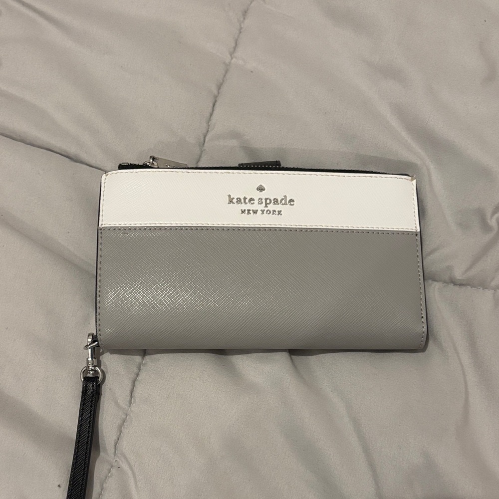 Kate Spade Two-Tone Gray and White Clutch